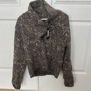 New w tags Italian designer Mary Patterned Button-Up Sweater